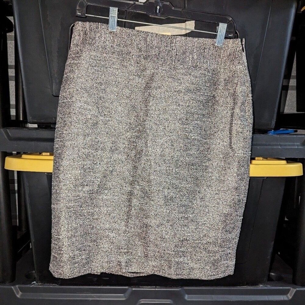 Banana Republic Retro Multicolor‎ Tweed Metallic Pencil Skirt Preppy Old Money 8